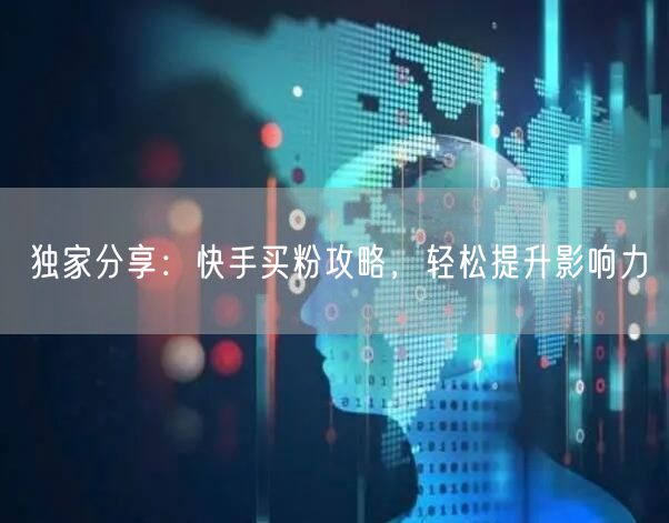 独家分享：快手买粉攻略，轻松提升影响力