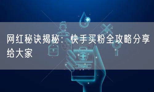 网红秘诀揭秘：快手买粉全攻略分享给大家