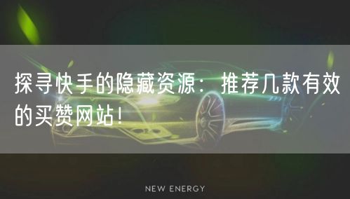 探寻快手的隐藏资源：推荐几款有效的买赞网站！
