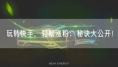玩转快手，轻松涨粉：秘诀大公开！