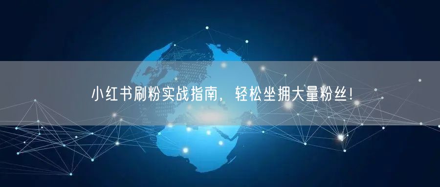 小红书刷粉实战指南,轻松坐拥大量粉丝!