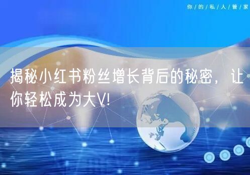 揭秘小红书粉丝增长背后的秘密，让你轻松成为大V!