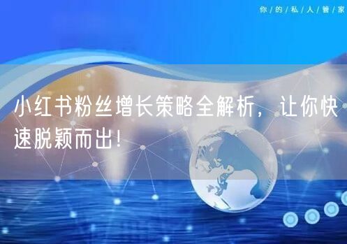 小红书粉丝增长策略全解析，让你快速脱颖而出！