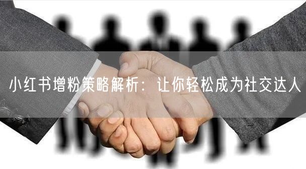 小红书增粉策略解析：让你轻松成为社交达人