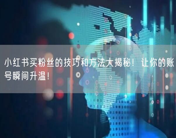 小红书买粉丝的技巧和方法大揭秘！让你的账号瞬间升温！